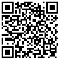 Ein schwarzer und weißer QR-Code mit einem quadratischen Muster auf weißem Hintergrund.